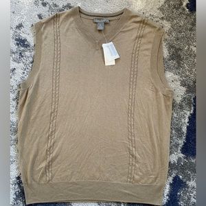 Daniel Cremieux Signature V-Neck Sweater Vest XL Tan NWT